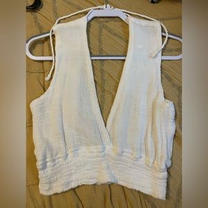 Jen’s Pirate Booty white crop top